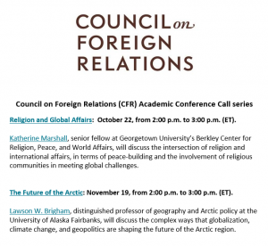 Council on Foreign Relations event poster