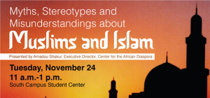 Muslims and Islam event poster